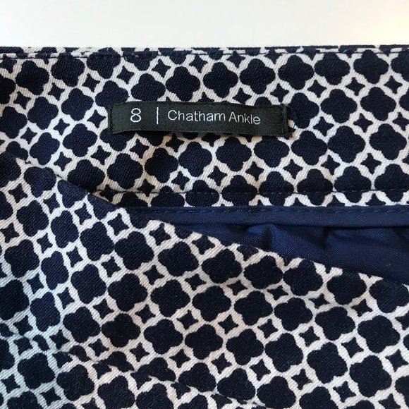 Talbots Navy and White Chatham Ankle Pant size 8 - Picture 2 of 3